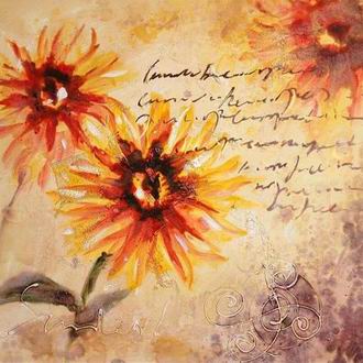 Textured Flowers oil painting